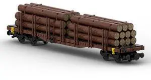 ZITIANYOUBUILD Custom MOC-132919 4-axle Stake Wagon with Tree Trunks 824 Parts for Christmas