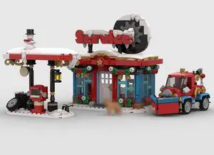 ZITIANYOUBUILD MOC-157054 Christmas Winter Little Winter Service Station Blocks Set (1227PCS)