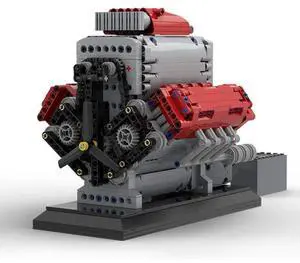 ZITIANYOUBUILD Mocsage MOC-171732 V8 Engine with Supercharger & removable Cover Set (1054PCS)