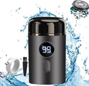 Mini Portable Electric Shaver, 2025 Upgrade Men's Portable Mini Travel Shaver, USB Rechargeable Ipx-7 Waterproof Electric Razor for Car, Travel