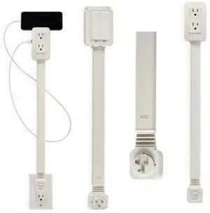 Electrical Outlet Extender Outlet Concealer with Cord Concealer Kit Flat Extension Cord with Multi Outlets Power Strip Ideal for Home Improvement Hide Bulky and Messy Cords