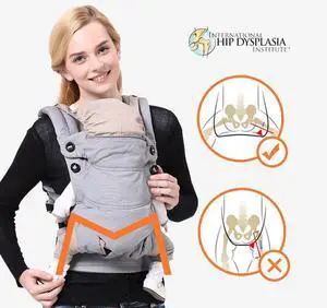CPC ZAIQ Baby Carrier  Ergonomic, Adjustable Baby Carrier with 4 Carry Positions, Padded Shoulder Straps and Lumbar Support (Blackpepper)