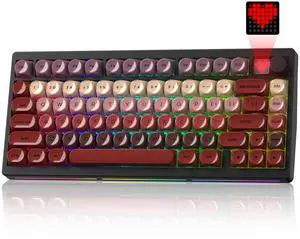 Womier MT75 Lipstick Wireless Mechanical Keyboard, 75% Layout, Hot Swap Gasket Custom Structure, Creamy Pre-lubed Switches Gaming Keyboard with MOA Jelly Keycaps, RGB Backlit, BT5.0/2.4G/USB-C Mode Womier MT75 Lipstick Wireless Mechanical Keyboard, 75% Layout, Hot Swap Gasket Custom Structure, Creamy Pre-lubed Switches Gaming Keyboard with MOA Jelly Keycaps, RGB Backlit, BT5.0/2.4G/USB-C Mode