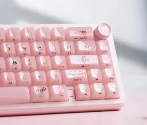 Womier Keyboard Keycaps Jelly,Ceramic Keycaps Style, Clear Ice-Cream Pink Cute Key Cap,Transparent Side Printed Custom 60 65 75 100 Percent for Cherry MX,Gateron Mechanical Keyboards,MDA Profile Womier Keyboard Keycaps Jelly,Ceramic Keycaps Style, Clear Ice-Cream Pink Cute Key Cap,Transparent Side Printed Custom 60 65 75 100 Percent for Cherry MX,Gateron Mechanical Keyboards,MDA Profile