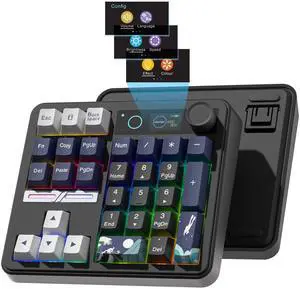 Womier SK30 Mechanical Numpad, Mini Keyboard with Screen & Knob, Bluetooth/2.4G/USB-C Wireless Numeric Keypad, Macro Software RGB Number Pad Hotswap, Rechargeable Number keypad for Mac Windows,Black Womier SK30 Mechanical Numpad, Mini Keyboard with Screen & Knob, Bluetooth/2.4G/USB-C Wireless Numeric Keypad, Macro Software RGB Number Pad Hotswap, Rechargeable Number keypad for Mac Windows,Black