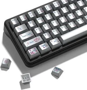 Womier Keyboard keycaps Set, Double Shot PBT keycaps,Cherry Profile Custom Key caps 60 65 75 100 Percent for Cherry-mx Full Size Retro Mechanical Keyboard,130-keys Metal Coating,Silver Womier Keyboard keycaps Set, Double Shot PBT keycaps,Cherry Profile Custom Key caps 60 65 75 100 Percent for Cherry-mx Full Size Retro Mechanical Keyboard,130-keys Metal Coating,Silver