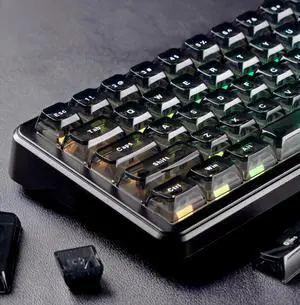 Womier Black Grey Jelly keycaps, Shine Through Keyboard caps Clear Set,Ice Crystal Translucent Key caps, Fit 60% 65% 75% 80% 100% Keyboard, RGB Backlight Compatible(ASA Profile ) Womier Black Grey Jelly keycaps, Shine Through Keyboard caps Clear Set,Ice Crystal Translucent Key caps, Fit 60% 65% 75% 80% 100% Keyboard, RGB Backlight Compatible(ASA Profile )