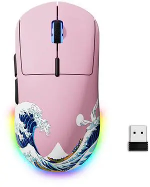 Womier G57 Wireless Gaming Mouse, 8000 DPI, 80g, 2.4G/Bluetooth/USB-C Rechargeable Wireless Mouse with 5 Programmable Buttons for PC/Mac, Pink Womier G57 Wireless Gaming Mouse, 8000 DPI, 80g, 2.4G/Bluetooth/USB-C Rechargeable Wireless Mouse with 5 Programmable Buttons for PC/Mac, Pink