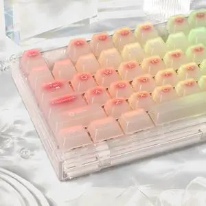 Womier Beige Jade keycaps Clear, Translucent Jelly PC Keyboard caps,Frost Shine Through keycap Set,115-keys Cherry Profile Custom keycap for 60% 65% 75% 100% Cherry Gateron MX Mechanical Keyboard Womier Beige Jade keycaps Clear, Translucent Jelly PC Keyboard caps,Frost Shine Through keycap Set,115-keys Cherry Profile Custom keycap for 60% 65% 75% 100% Cherry Gateron MX Mechanical Keyboard