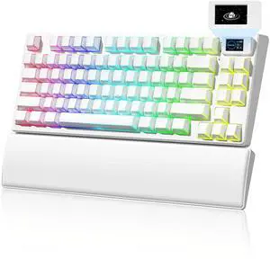 Womier 75% Wireless Mechanical Keyboard with Color Multimedia Screen | PC Gaming Keyboard, 3-Modes Hot Swappable Shine Through Manga Keyboard w/Wrist Rest, Gasket RGB Custom for Mac/Win (SK80 PRO) Womier 75% Wireless Mechanical Keyboard with Color Multimedia Screen | PC Gaming Keyboard, 3-Modes Hot Swappable Shine Through Manga Keyboard w/Wrist Rest, Gasket RGB Custom for Mac/Win (SK80 PRO)