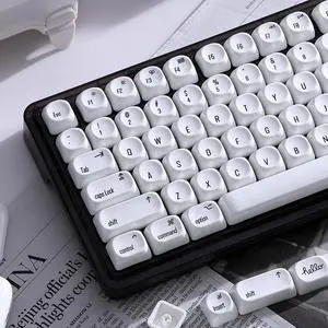 Womier White PBT Keycap Set,Glossy Custom Keycaps Ceramic Style, Dye Sublimation Keyboard Key caps 131-key,MOA Profile Keycaps for 100% 75% 65% 60% TKL US Layout Mechanical Keyboard Womier White PBT Keycap Set,Glossy Custom Keycaps Ceramic Style, Dye Sublimation Keyboard Key caps 131-key,MOA Profile Keycaps for 100% 75% 65% 60% TKL US Layout Mechanical Keyboard