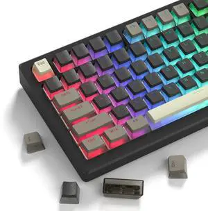 Womier PBT Shine Through Keycaps for Mechanical Keyboard, Pudding Keycaps | Keycaps 60% 75% 100% Keyboard 143 Keys,Custom Keycap Set OEM Profile for Gateron Cherry MX Switches,Grey Brown-Only Key caps Womier PBT Shine Through Keycaps for Mechanical Keyboard, Pudding Keycaps | Keycaps 60% 75% 100% Keyboard 143 Keys,Custom Keycap Set OEM Profile for Gateron Cherry MX Switches,Grey Brown-Only Key caps