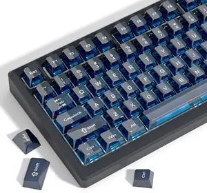 Womier Dark Blue Clear Keyboard keycaps,Transparent keycaps 60 75 100 Percent,Crystal Jelly Key Cap Set,Shine Through Key caps.,Cherry Profile Key caps for Mx Switches Mechanical Keyboard Womier Dark Blue Clear Keyboard keycaps,Transparent keycaps 60 75 100 Percent,Crystal Jelly Key Cap Set,Shine Through Key caps.,Cherry Profile Key caps for Mx Switches Mechanical Keyboard