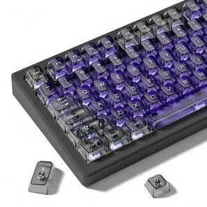 Womier Clear keycaps,Transparent Keyboard keycaps,Jelly Key caps Set,Shine Through keycap,MDA Profile Keyboard caps for Mx Switches Mechanical Keyboard (Purple and Grey) Womier Clear keycaps,Transparent Keyboard keycaps,Jelly Key caps Set,Shine Through keycap,MDA Profile Keyboard caps for Mx Switches Mechanical Keyboard (Purple and Grey)