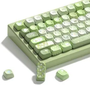 Womier Cute Bunny PBT Keycaps, MOA Profile Round Keyboard Keycaps, Green | 132 Keys Keycaps 60 65 75 98 100 Percent, Green Natural Custom Keycap Set for 61/64/68/84/87/100/104/108 Mechanical Keyboards Womier Cute Bunny PBT Keycaps, MOA Profile Round Keyboard Keycaps, Green | 132 Keys Keycaps 60 65 75 98 100 Percent, Green Natural Custom Keycap Set for 61/64/68/84/87/100/104/108 Mechanical Keyboards