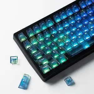 Womier Blue Transparent Keycaps 115 Keys Starry Sky Shine-Through, Cherry Profile PC Keycap Set for MX Switch Mechanical Keyboard, Fits 60% 65% 75% 80% 100% Layouts Womier Blue Transparent Keycaps 115 Keys Starry Sky Shine-Through, Cherry Profile PC Keycap Set for MX Switch Mechanical Keyboard, Fits 60% 65% 75% 80% 100% Layouts