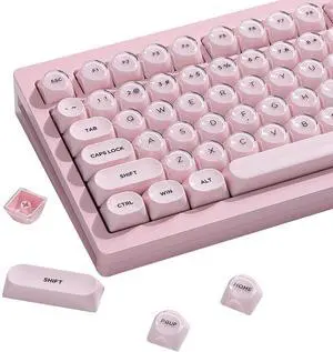 Womier PBT Keycaps, MOA Profile Pink Jelly Keycaps, 129 Keys Cute Custom Key caps for MX Switches Mechanical Keyboard, Compatible with 60%, 65%, 75%, 96%, Full-Sized Layout Womier PBT Keycaps, MOA Profile Pink Jelly Keycaps, 129 Keys Cute Custom Key caps for MX Switches Mechanical Keyboard, Compatible with 60%, 65%, 75%, 96%, Full-Sized Layout