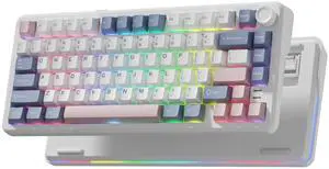 Womier L75 75% Mechanical Keyboard, Wireless Gaming Keyboard with Multifunction Knob, Creamy Gasket Structure, Hot Swap, RGB Backlight, PBT Keycap, Custom Driver, Compact Layout for Win/Mac/PC Womier L75 75% Mechanical Keyboard, Wireless Gaming Keyboard with Multifunction Knob, Creamy Gasket Structure, Hot Swap, RGB Backlight, PBT Keycap, Custom Driver, Compact Layout for Win/Mac/PC