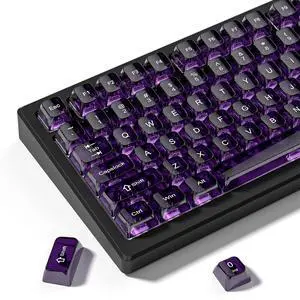 Womier Dark Purple Clear Keycaps,Glossy Jelly Key caps tranlucent Set | Transparent keyboard keycaps ceramic style,MDA Profile,115 keys PC keycaps for Mechanical Keyboard with MX Switches Womier Dark Purple Clear Keycaps,Glossy Jelly Key caps tranlucent Set | Transparent keyboard keycaps ceramic style,MDA Profile,115 keys PC keycaps for Mechanical Keyboard with MX Switches