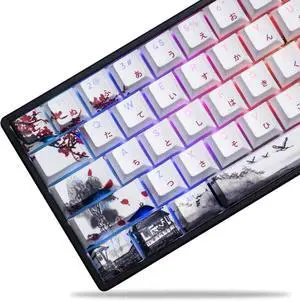 Womier PBT Keycaps Set 130 Keys, Custom White Japanese Keyboard Doubleshot Dye Sub Side Print Shine Through Keycaps 60 65 75 100 Percent, Cherry Profile Womier PBT Keycaps Set 130 Keys, Custom White Japanese Keyboard Doubleshot Dye Sub Side Print Shine Through Keycaps 60 65 75 100 Percent, Cherry Profile