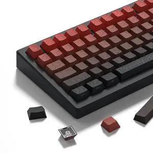 Womier Double Shot PBT keycaps Set,Red/Black Topographic Keycaps | Shine Through Keyboard caps,Line Backlit,Side Printed,135key cherry Profile keycap for 60% 75% 100% Mechanical Keyboards Womier Double Shot PBT keycaps Set,Red/Black Topographic Keycaps | Shine Through Keyboard caps,Line Backlit,Side Printed,135key cherry Profile keycap for 60% 75% 100% Mechanical Keyboards