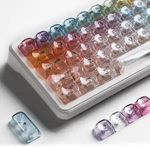 Womier Rainbow Clear Keycaps, 125 Keys MOA Profile Transparent Keyboard keycaps, Shine Through Jelly Key caps, Compatible with 60%, 65%, 75%, 96%, Full-Sized Layout Mx Switches Mechanical Keyboard Womier Rainbow Clear Keycaps, 125 Keys MOA Profile Transparent Keyboard keycaps, Shine Through Jelly Key caps, Compatible with 60%, 65%, 75%, 96%, Full-Sized Layout Mx Switches Mechanical Keyboard