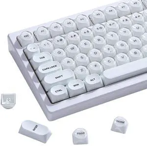 Womier PBT Keycaps, MOA Profile White Jelly Keycaps, 129 Keys Cute Custom Key caps for MX Switches Mechanical Keyboard, Compatible with 60%, 65%, 75%, 96%, Full-Sized Layout Womier PBT Keycaps, MOA Profile White Jelly Keycaps, 129 Keys Cute Custom Key caps for MX Switches Mechanical Keyboard, Compatible with 60%, 65%, 75%, 96%, Full-Sized Layout