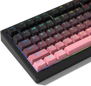 Womier PBT Key caps, Double Shot Shine Through Custom Keycaps, Gradient Keycaps OEM Profile, Minimalist Style Keyboard Keycap for Mechanical Keyboard (Pink) Womier PBT Key caps, Double Shot Shine Through Custom Keycaps, Gradient Keycaps OEM Profile, Minimalist Style Keyboard Keycap for Mechanical Keyboard (Pink)