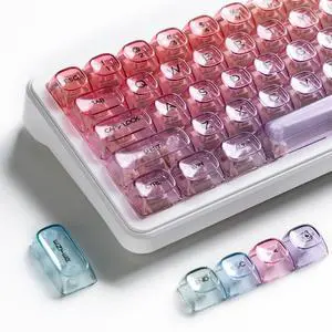 Womier Purple Gradient Clear Keycaps, 125 Keys MOA Profile Transparent Keyboard keycaps, Shine Through Key caps, Compatible with 60%, 65%, 75%, 96%, Full-Sized Layout Mx Switches Mechanical Keyboard Womier Purple Gradient Clear Keycaps, 125 Keys MOA Profile Transparent Keyboard keycaps, Shine Through Key caps, Compatible with 60%, 65%, 75%, 96%, Full-Sized Layout Mx Switches Mechanical Keyboard