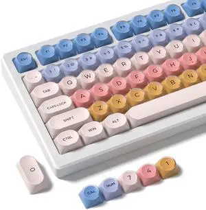 Womier PBT Keycaps, Matte Rainbow Jelly Keycaps for MX Switches Mechanical Keyboard, MOA Profile, 129 Keys Macaron Cute Custom Key caps, Compatible with 60%, 65%, 75%, TKL, 96%, Full-Sized Layout Womier PBT Keycaps, Matte Rainbow Jelly Keycaps for MX Switches Mechanical Keyboard, MOA Profile, 129 Keys Macaron Cute Custom Key caps, Compatible with 60%, 65%, 75%, TKL, 96%, Full-Sized Layout