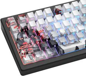 Womier PBT Keycaps Set 130 Keys, Custom White Japanese Keyboard Doubleshot Dye Sub Side Print Shine Through Keycaps 60 65 75 100 Percent, Cherry Profile (Plum Blossom) Womier PBT Keycaps Set 130 Keys, Custom White Japanese Keyboard Doubleshot Dye Sub Side Print Shine Through Keycaps 60 65 75 100 Percent, Cherry Profile (Plum Blossom)
