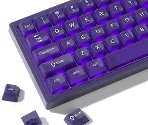 Womier Keyboard Keycaps Jelly Purple, Cute Keycaps Transparent Clear | Custom Keycap 60 65 75 100 Percent for Cherry MX, Kailh, Outemu, Gateron Mechanical Keyboards(MDA Profile) Womier Keyboard Keycaps Jelly Purple, Cute Keycaps Transparent Clear | Custom Keycap 60 65 75 100 Percent for Cherry MX, Kailh, Outemu, Gateron Mechanical Keyboards(MDA Profile)
