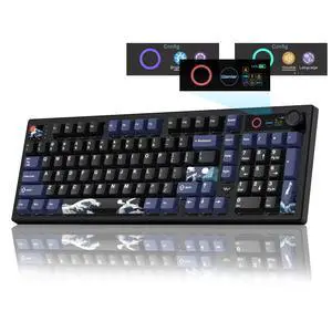 Womier L98 Wireless Gaming Keyboard, 98 Keys Mechanical Keyboard with Smart Display and Knob, Bluetooth/2.4GHz/USB-C Hot Swappable RGB Backlit with Number Pad for PC Mac Womier L98 Wireless Gaming Keyboard, 98 Keys Mechanical Keyboard with Smart Display and Knob, Bluetooth/2.4GHz/USB-C Hot Swappable RGB Backlit with Number Pad for PC Mac