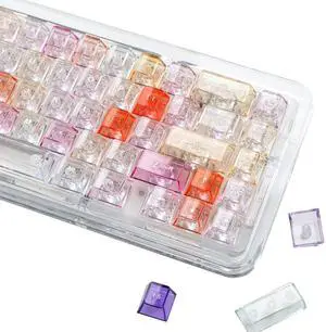 Womier Cherry Profile PC Transparent Keycaps, 123 Keys Dye-Sublimation Custom Keyboard Keycaps Shine Through Cute Rainbow Key Cap Set for Cherry MX Swithes Mechanical Keyboard(Only Keycap Set) Womier Cherry Profile PC Transparent Keycaps, 123 Keys Dye-Sublimation Custom Keyboard Keycaps Shine Through Cute Rainbow Key Cap Set for Cherry MX Swithes Mechanical Keyboard(Only Keycap Set)