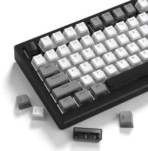 Womier PBT Shine Through Keycaps for Mechanical Keyboard, Pudding Keycaps | Keycaps 60% 75% 100% Keyboard 143 Keys,Custom Keycap Set OEM Profile for Gateron Cherry MX Switches,Gray White-Only Key caps Womier PBT Shine Through Keycaps for Mechanical Keyboard, Pudding Keycaps | Keycaps 60% 75% 100% Keyboard 143 Keys,Custom Keycap Set OEM Profile for Gateron Cherry MX Switches,Gray White-Only Key caps