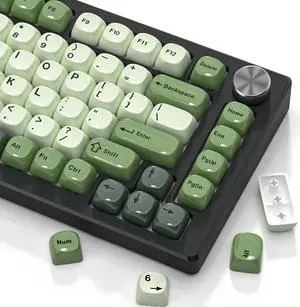 Womier Matcha Green PBT Keycap Set,Glossy Custom Keycaps Ceramic Style, Dye Sublimation Keyboard Key caps,MOA Profile Keycaps for 100% 75% 65% 60% TKL US Layout Mechanical Keyboard Womier Matcha Green PBT Keycap Set,Glossy Custom Keycaps Ceramic Style, Dye Sublimation Keyboard Key caps,MOA Profile Keycaps for 100% 75% 65% 60% TKL US Layout Mechanical Keyboard