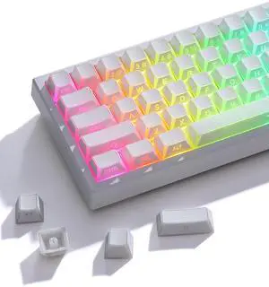 Womier Keymatic Keycaps- Cherry Profile Keycap, Clear White Key Cap,Side Engraved Clear Edge Backlit Custom 60 65 75 100 Percent for Cherry MX, Outemu, Gateron Mechanical Keyboards Womier Keymatic Keycaps- Cherry Profile Keycap, Clear White Key Cap,Side Engraved Clear Edge Backlit Custom 60 65 75 100 Percent for Cherry MX, Outemu, Gateron Mechanical Keyboards