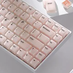 Womier Thick Jelly Keycaps Frosted, Pink Foundation Shine Through Keycaps | Keycaps for Mechanical Keyboard Caps, CSA Profile 132-Keycap Set with US/UK Layout for 60%/65%/75%/Full Keybord(Only Keycaps Womier Thick Jelly Keycaps Frosted, Pink Foundation Shine Through Keycaps | Keycaps for Mechanical Keyboard Caps, CSA Profile 132-Keycap Set with US/UK Layout for 60%/65%/75%/Full Keybord(Only Keycaps