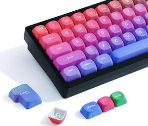 Womier Rainbow PBT Keycaps, Gradient Custom Cute Keycaps | Keycaps for Mechanical Keyboard Dye-Sublimated, MOA Profile Keycap Set for 60 65 75 100 Percent Keyboards, Purple Womier Rainbow PBT Keycaps, Gradient Custom Cute Keycaps | Keycaps for Mechanical Keyboard Dye-Sublimated, MOA Profile Keycap Set for 60 65 75 100 Percent Keyboards, Purple