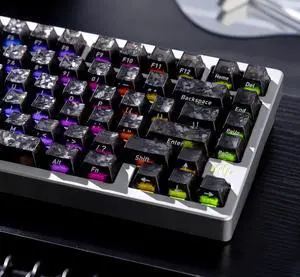 Womier Black Clear keycaps,Translucent keycaps,Shine Throug Key caps Womier Black Clear keycaps,Translucent keycaps,Shine Throug Key caps