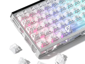 Womier Honeycomb Clear Keycaps, White Shine Through Keycaps, Jelly Keycap Womier Honeycomb Clear Keycaps, White Shine Through Keycaps, Jelly Keycap