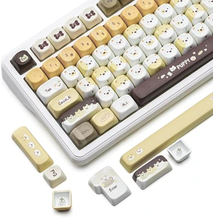 Womier PBT Keycaps Side Print MOA Profile Round Keycap, Cute Dogs Womier PBT Keycaps Side Print MOA Profile Round Keycap, Cute Dogs