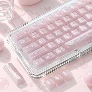 Womier Jelly Keycaps, Clear Cute Keycaps, Pink Translucent Keyboard Caps Womier Jelly Keycaps, Clear Cute Keycaps, Pink Translucent Keyboard Caps