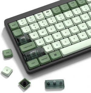 Womier Low Profile keycaps Set,Double Shot PBT Key caps,Matcha Green Womier Low Profile keycaps Set,Double Shot PBT Key caps,Matcha Green