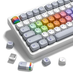 Womier MOA Profile PBT Keycaps,121 Keys Retro Rainbow Keycap Set, Dye-Sublimation, MOA Profile, Rainbow Theme for Most 60% 65% 75% 80% 100% US Layout Cherry MX Switches Mechanical Keyboard Womier MOA Profile PBT Keycaps,121 Keys Retro Rainbow Keycap Set, Dye-Sublimation, MOA Profile, Rainbow Theme for Most 60% 65% 75% 80% 100% US Layout Cherry MX Switches Mechanical Keyboard