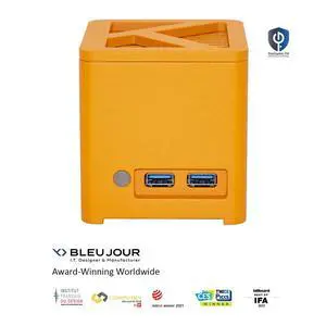 Fanless Mini Computer (3.15 inch), Intel® N150, 16GB LPDDR5, SSD M.2 256GB, Intel® UHD Graphics 4K, WiFi 6, BT 5.2, Build in France, Win11P, Aluminum, Orange Fanless Mini Computer (3.15 inch), Intel® N150, 16GB LPDDR5, SSD M.2 256GB, Intel® UHD Graphics 4K, WiFi 6, BT 5.2, Build in France, Win11P, Aluminum, Orange