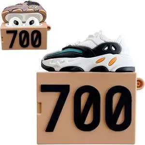 Shoe Box Case Cover fit for Airpods 3 3rd Generation 2021 (700 White), 3D Creative Sports Shoes Cute Cartoon Funny Fun, Soft Silicone Skin Keychain Ring, for Girls Boys Teens Men