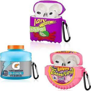[3Pack] Cute Charging Case Cover, Silicone, Funny 3D Cartoon Food Design, Sport Water+Tekis Potato+Bubble Gum For Airpods 3rd Generation for Boys Girls Kids