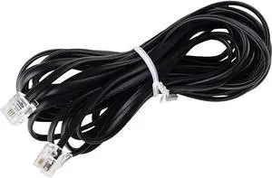 Telephone Cords for Landline Phones - Phone Cords for Landline Phones to Wall Jack - Superb Sound Quality + Sturdy Materials - Black - Phone Cord for Any Device w/a Phone Jack (25ft Phone Cord)