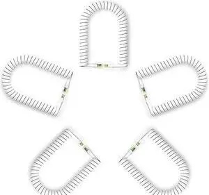 Telephone Handset Cord, 5 Pack 6.5Ft Uncoiled / 1Ft Coiled Landline Phone Handset Cable 4P4C Telephone Accessory White